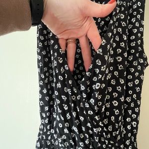 Black and white floral jumpsuit